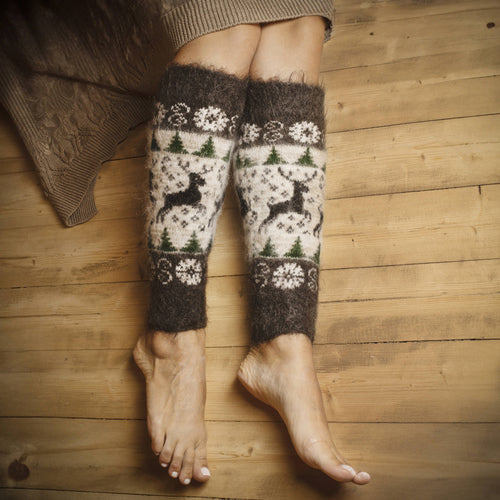 Frosty Fawn Goat Wool Leg Warmers