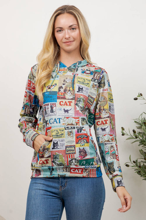 Cat Stickers Hoodie