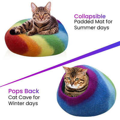 Rainbow Wool Cat Cave