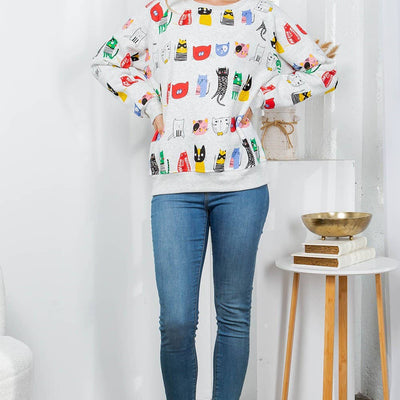 Colorful Cat Sweatshirt