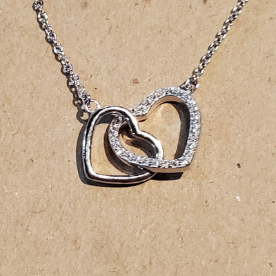 .925 Sterling Silver Ring CZ Heart Necklace