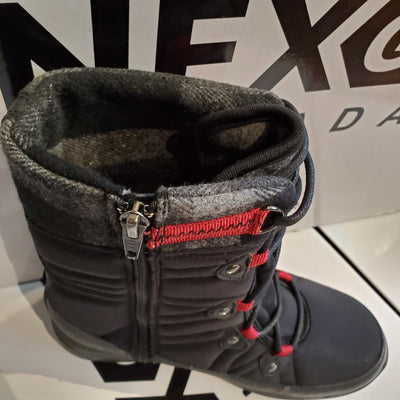 NexGrip Wonder Hi Black Gray Women’s Snow Boot Waterproof with Retractable Ice Claw Cleats NEXX