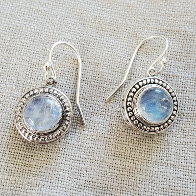 Classic Round Drop .925 Sterling Silver Earrings from Bali