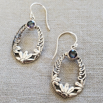 Lotus .925 Sterling Silver Earrings from Bali
