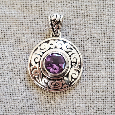 Amethyst .925 Sterling Silver Pendant from Bali
