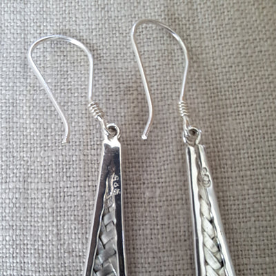 Hand Woven .925 Sterling Silver Earrings from Bali