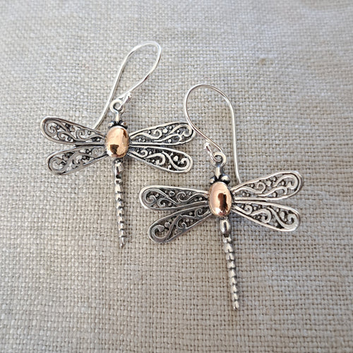 Dragonfly .925 Sterling Silver Earrings from Bali
