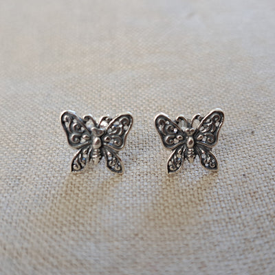 Butterfly .925 Sterling Silver Stud Earrings from Bali