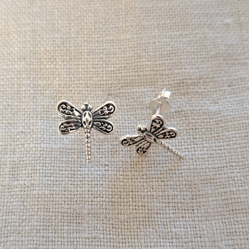 Dragonfly .925 Sterling Silver Stud Earrings from Bali