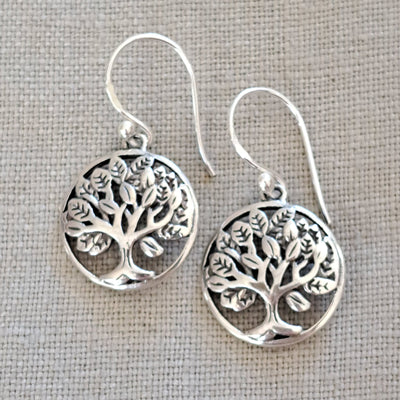 Tree .925 Sterling Silver Drop Earrings from Bali