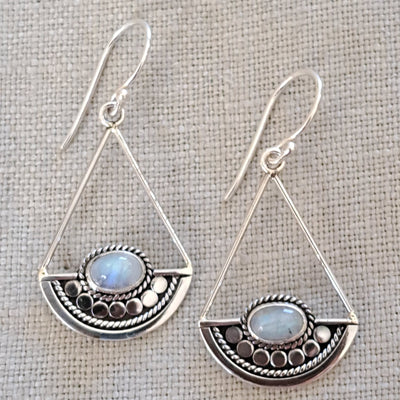 Moonstone .925 Sterling Silver Earrings from Bali