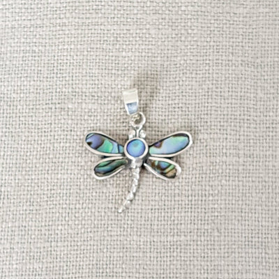 Abalone Dragonfly .925 Sterling Silver Pendant from Bali