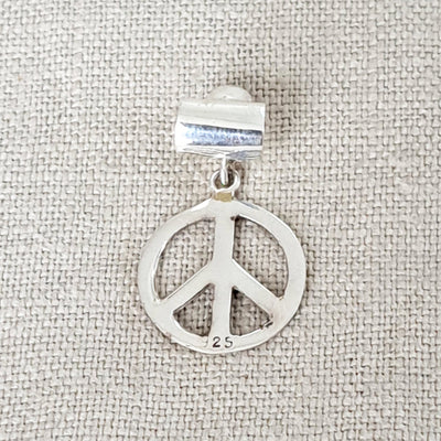 Garnet Peace Sign .925 Sterling Silver Pendant from Bali