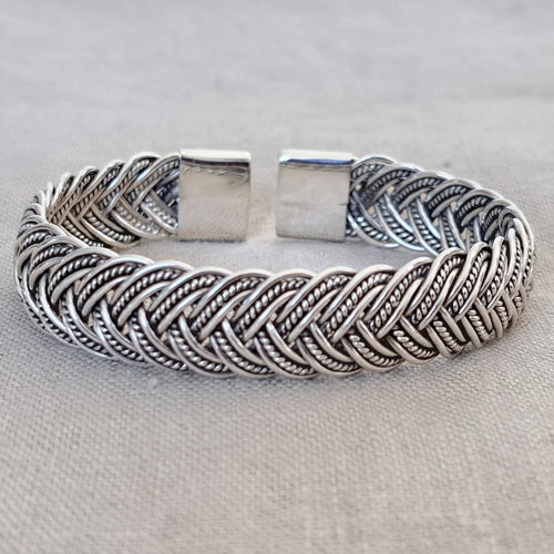 Braided .925 Sterling Silver Cuff Bracelet from Bali