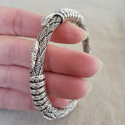 Snake Cuff .925 Sterling Silver Bracelet from Bali