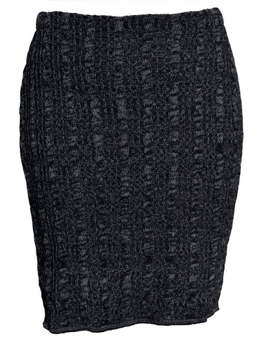 Cotton Sweater Knit Pencil Skirt - Black Size Medium