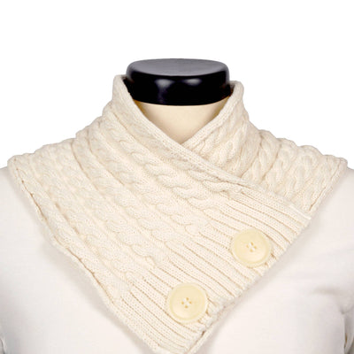 Cream Cable Sweater Knit Cotton Neck Warmer