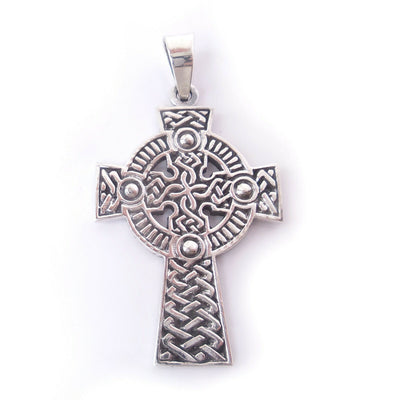 Celtic Infinity Knot Cross .925 Sterling Silver Pendant Charm Confirmation Gift