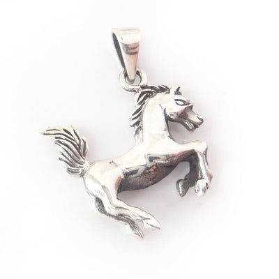 Horse Charm .925 Solid Sterling Silver 3D Pendant Gift for Equestrian Lover