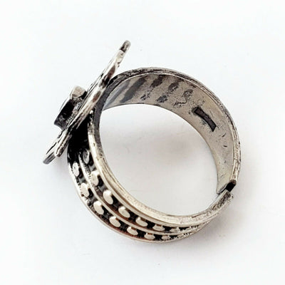 Sz 8-10 Hamsa Ring 925 Sterling Silver Hand of Fatima Luck Charm Khamsa Gift