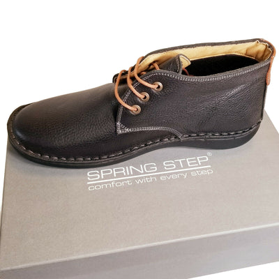 Spring Step Black Leather Mens Boots