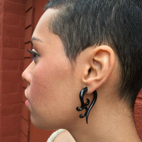 Black Stud Earrings Men Women Faux Gauges Ear Tunnel Stainless Steel  Earrings High Quality | Fruugo AE