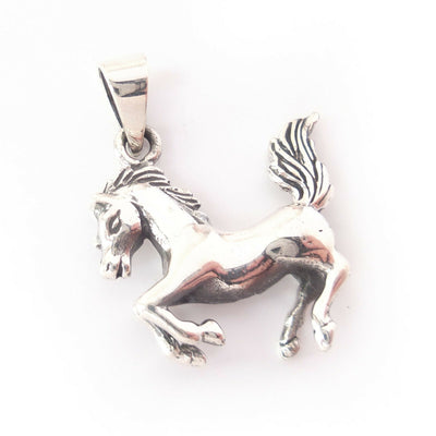 Horse Charm .925 Solid Sterling Silver 3D Pendant Gift for Equestrian Lover