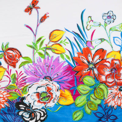 Floral Pareo Sarong Embroidered Boho Beach Wrap