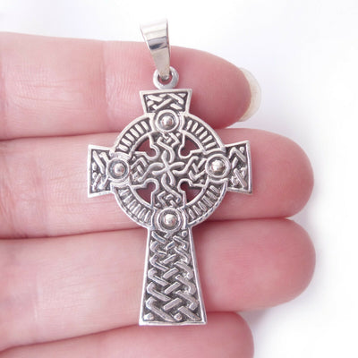 Celtic Infinity Knot Cross .925 Sterling Silver Pendant Charm Confirmation Gift