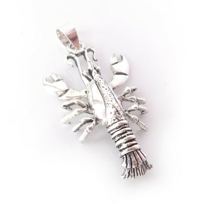 Lobster 925 Solid Sterling Silver 3D Pendant Nautical Charm Gift for Ocean Lover