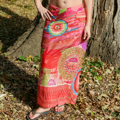 Bright Beach Wrap Embroidered Cotton Sarong