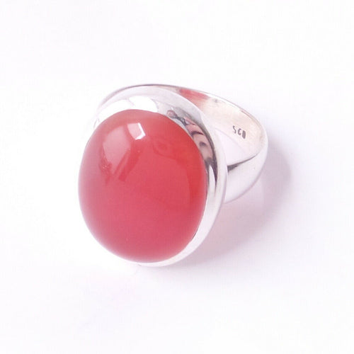 Size 10 Carnelian .925 Solid Sterling Silver Ring Orange Gemstone Jewelry Gift