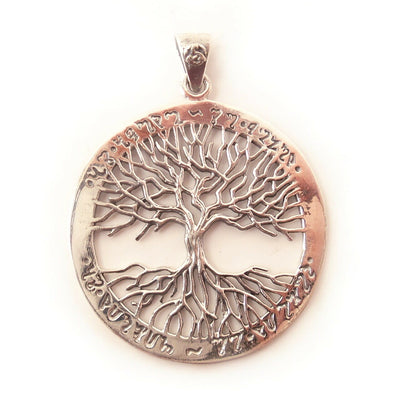 Yggdrasil Tree of Life .925 Sterling Silver Pendant Celtic Pagan Rune Amulet