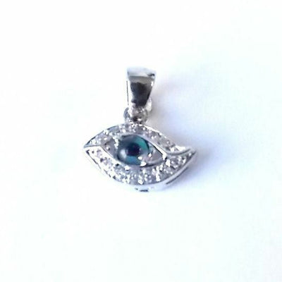 Protection Charm .925 Sterling Silver Pendant Mini Evil Eye Good Luck Gift