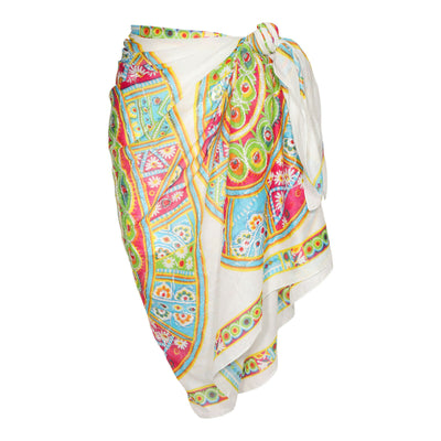 Mandala Embroidered Cotton Sarong Bikini Cover Up
