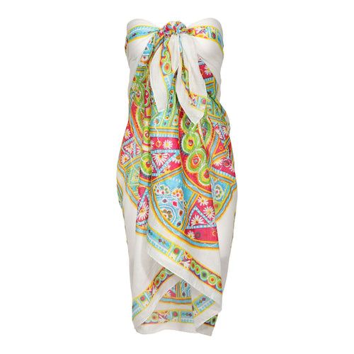 Mandala Embroidered Cotton Sarong Bikini Cover Up