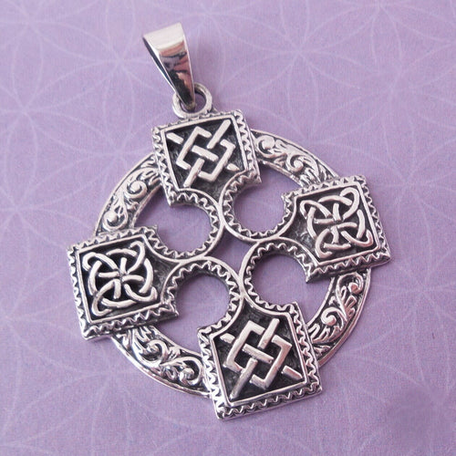Celtic Coptic Cross Amulet .925 Solid Sterling Silver Charm