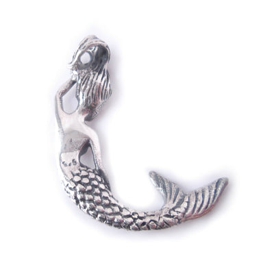 Mermaid Charm .925 Solid Sterling Silver 3D Pendant