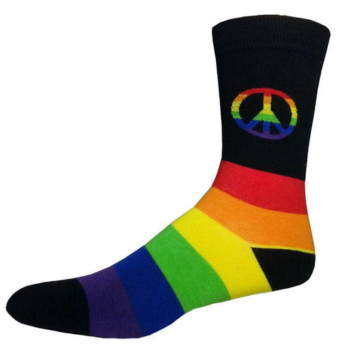 Rainbow Peace Sign Socks
