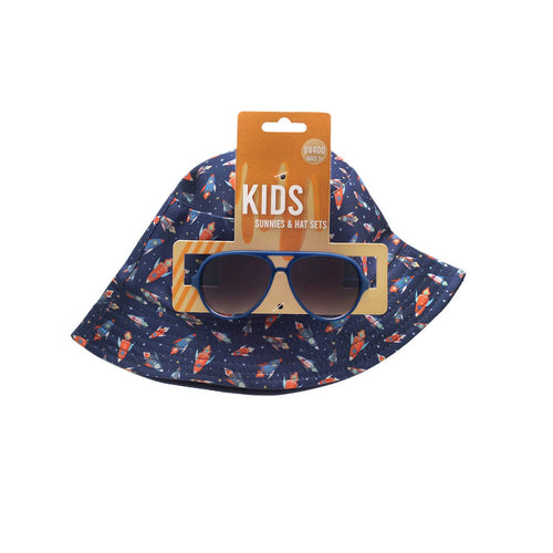 Kids Spaceship Hat with Aviator Sunglasses Set