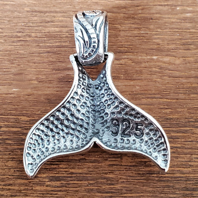 Whale Tale Amulet .925 Solid Sterling Silver Charm Pendant