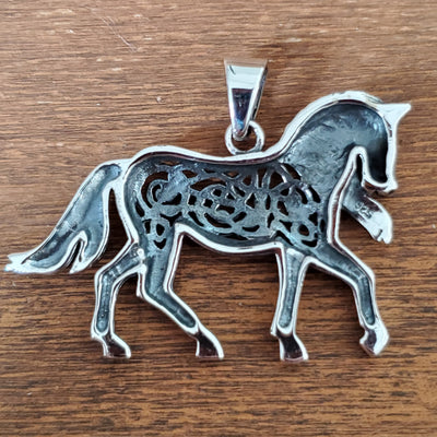 Horse Charm .925 Sterling Silver Equestrian Pendant