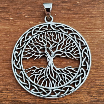 Tree of Life Celtic Knot Amulet .925 Sterling Silver Charm Pendant