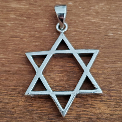 Jewish Star Charm .925 Sterling Silver Hebrew Pendant