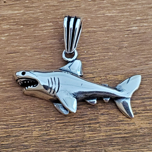 Shark Ocean Amulet .925 Sterling Silver Surfer Pendant