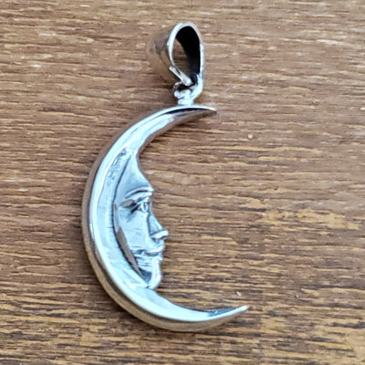 Crescent Moon .925 Sterling Silver Charm Boho Celestial Pendant