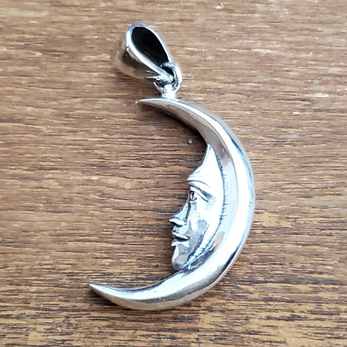 Crescent Moon .925 Sterling Silver Charm Boho Celestial Pendant