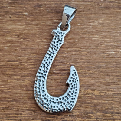 Fishing Hook Charm .925 Sterling Silver Fathers Day Pendant