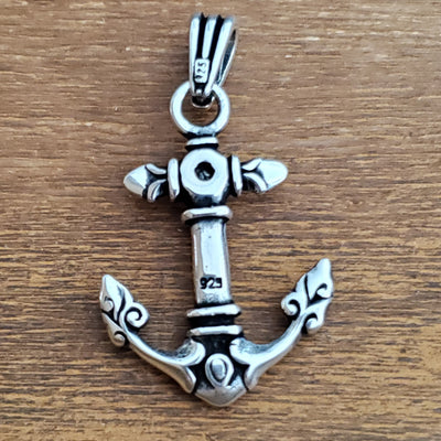 Anchor Charm .925 Sterling Silver Nautical Pendant