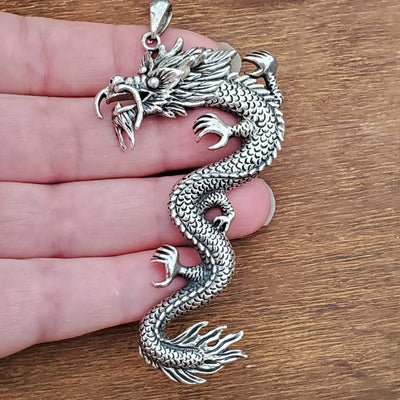 Dragon Amulet .925 Sterling Silver Charm Pendant